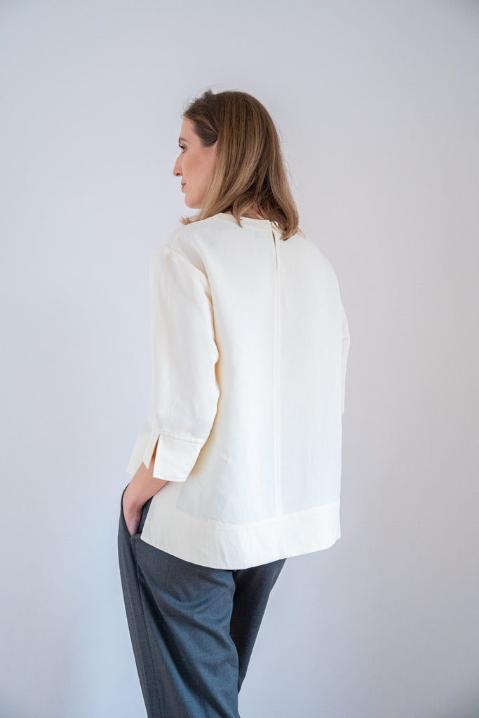 Cila Tamara top smotanový dobre kombinovateľný, jednoduchý nadčasový