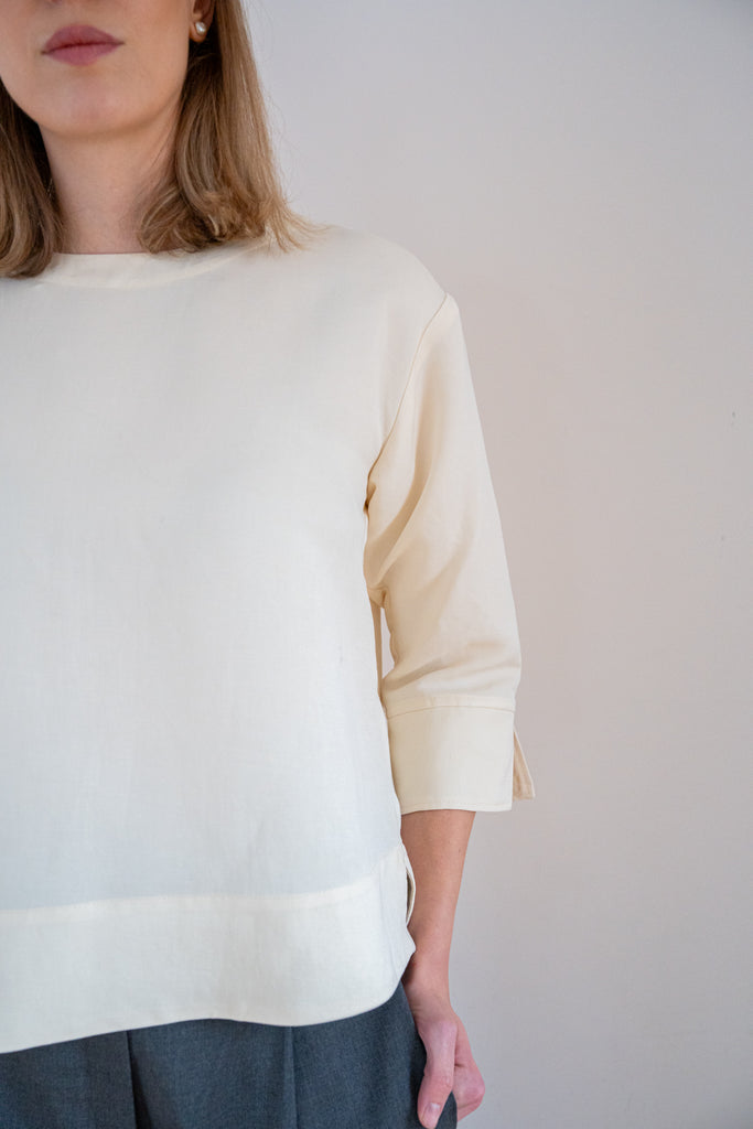 Cila Tamara top smotanový dobre kombinovateľný, jednoduchý nadčasový