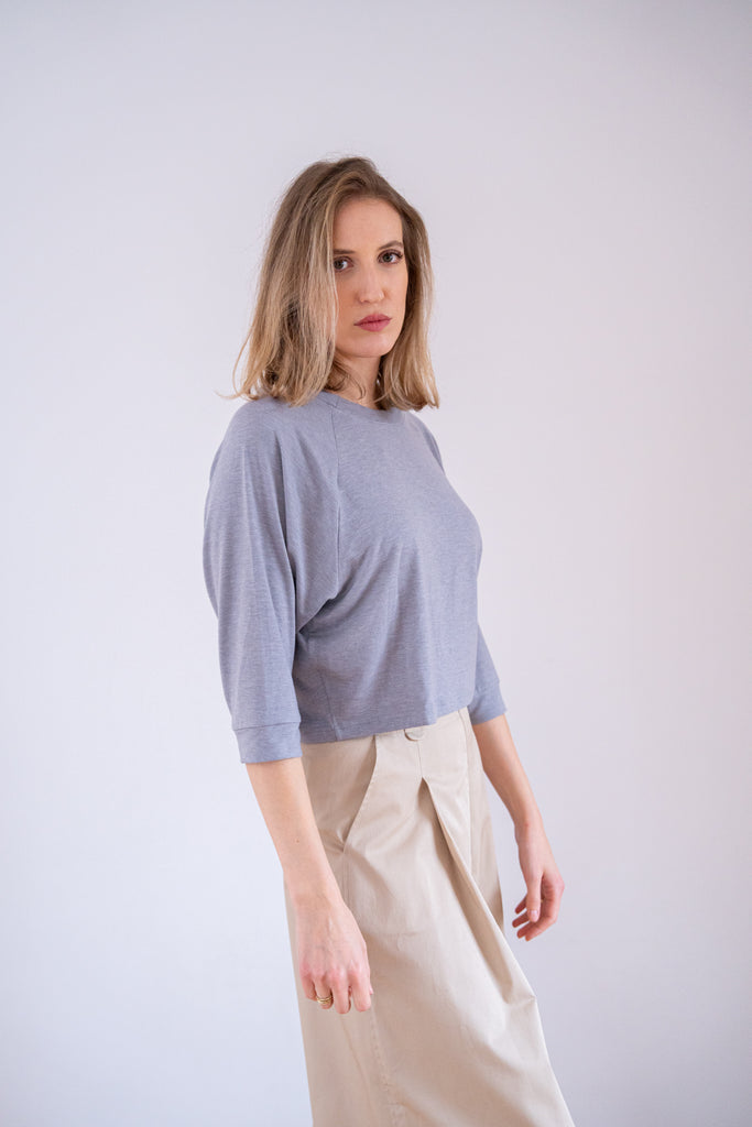 Tilly crop top sivý pohodlný