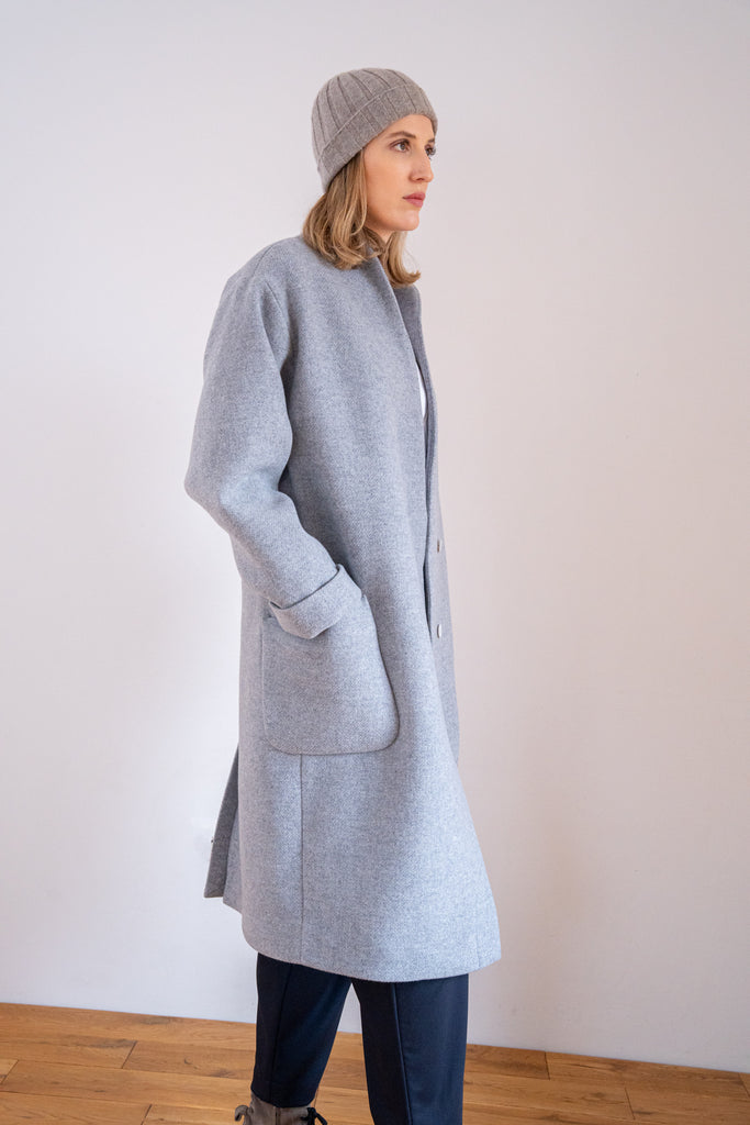 Cila Charlotte kabát sivý teplý zimný vlna