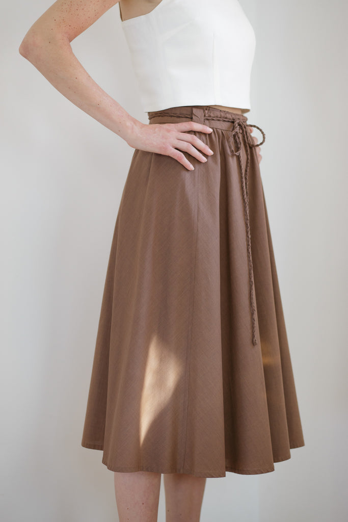 Dámska sukňa hnedá bavlna