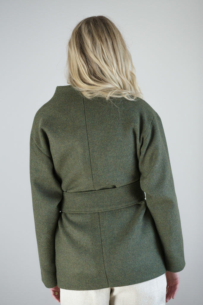 dámsky vlnený kabát zelený